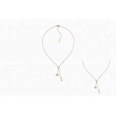 Dior Shiny-D White Cultured Pearl-CD-logo hanger dames geelgouden kristallen ketting