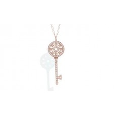 Tiffany Co Rose gouden bloemblaadjes sleutels hanger zonnebloem diamanten ketting