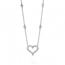 Tiffany platina hart hanger dames 925 zilveren diamanten ketting VK