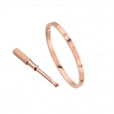 Cartier Love Armband SM met 6 Diamanten Roze Gouden Versie
