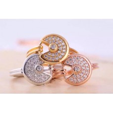 Amulette de Cartier diamanten ring in geel goud, wit goud en roze goud