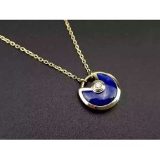 Amulette de Cartier Lapis Lazuli diamanten ketting in geel goud, wit goud en roze goud