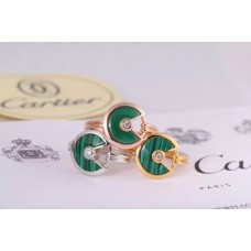 Amulette de Cartier malachietring met diamant in geel goud, wit goud en roze goud