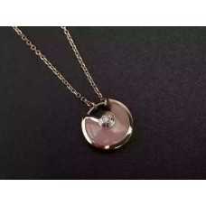 Amulette de Cartier Pink Opal Diamond Necklack in geel goud, wit goud en roze goud