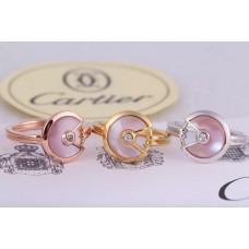 Amulette de Cartier roze opaalring met diamant in geel goud, wit goud en roze goud