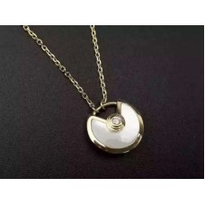 Amulette de Cartier witte parelmoer diamanten halsketting in geel goud, wit goud en roze goud