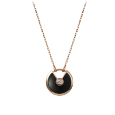 Amulette De Cartier ketting roze goud diamant Onyx