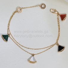 BVLGARI Divas Dream Rose Gold Armband met Malachiet-Carneool-Parelmoer en Onyx Kopie