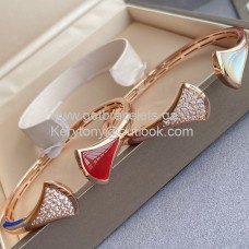 Bvlgari Divas Dream Armband Rood/Groen/Wit met Rose Goud