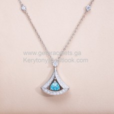 Bvlgari Divas Droomketting Witgoud met Pave Diamanten en Saffieren Kopie