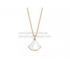 Bvlgari Divas Dream Kleine ketting met parelmoer en 1 Diamodns Rose Gold Copy