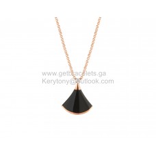 Bvlgari Divas Dream Kleine ketting met Onyx en 1 Diamodns Rose Gold Copy