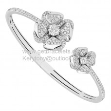 Bvlgari Fiorever Armband Witgoud met Twee Centrale Diamanten en Pave Diamanten Korting