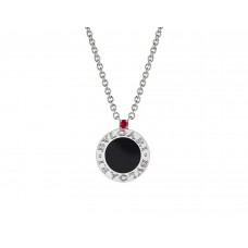 Bvlgari Save the Children 10e verjaardag ketting in sterling zilver met onyx inzet en een robijnrode prijs