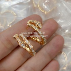 Bvlgari Serpenti Viper oorbellen rosé goud met diamanten