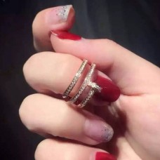 Cartier Juste Un Clou roze gouden volledige diamanten dubbele nagelring