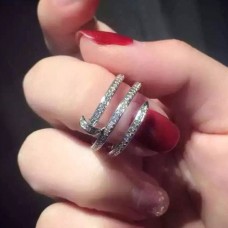 Cartier Juste Un Clou Witgouden volledige diamanten dubbele nagelring