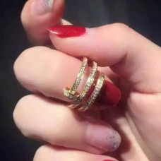 Cartier Juste Un Clou geelgouden volledige diamanten dubbele nagelring