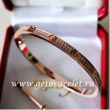 Cartier Love Armband SM Roze Goud Met Diamanten