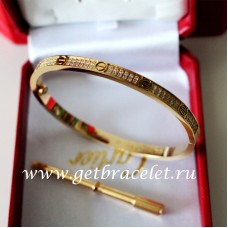 Cartier Love Armband SM Geel Goud Met Diamanten