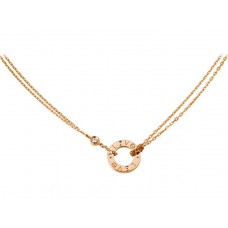 Cartier Love ketting 2 diamanten roze goud