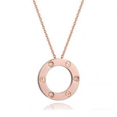 Cartier Love-hangerketting in roze goud met 3 diamanten