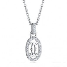 Cartier-logo dubbele C-ketting in wit goud met diamanten