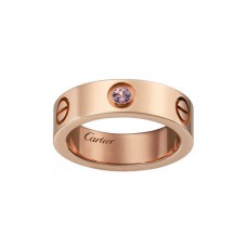 Cartier Love Ring 18K roze goud met 1 roze saffier