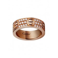 Cartier Love Ring 18K roze goud geplaveide diamanten