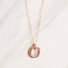 Damessieraden Cartier Trinity ketting Wit goud/geel goud met roze diamanten