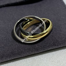 Cartier Trinity Ring Witgoud/Geelgoud met Zwart Keramiek tbv
