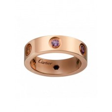 Cartier Love Ring Roze Goud Saffieren Granaten Amethist