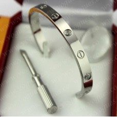 Cartier Semi-Open Liefdesarmband Witgoud 4 Diamanten