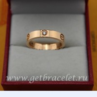 Cartier Love roze gouden ring met 3 diamanten