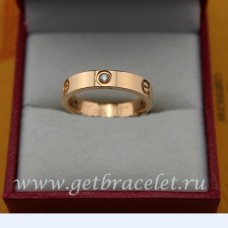 Cartier Love roze gouden ring met 3 diamanten