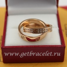 Cartier liefdesring roze gouden diamanten