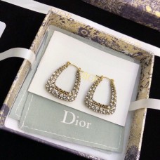 Dior Morden JADIOR verhard wit kristallen logodetail Verouderd gouden oorringen damessieraden