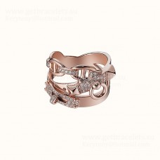Hermes Alchimie-ring in roségoud met diamanten Witgoud/roze goud/geelgoud Sieradenwinkel