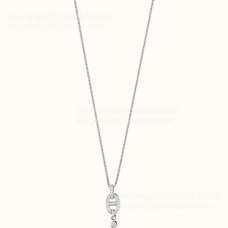 Hermes Chaine DAncre ketting met diamanten rosé goud/zilver