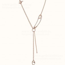 Hermes Chaine DAncre Punk Lariat ketting Rose goud/zilver