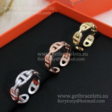 Hermes Chaine DAncre Enchainee Ring in wit goud/roze goud/geel goud