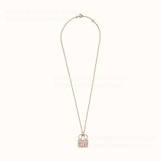Hermes Constance Amulette ketting met diamanten zilver/geel goud/rosé goud