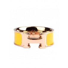 Hermes Emaille Clic H-ring in 18kt geelgoud met geel
