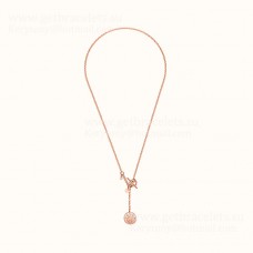 Hermes Ex-Libris hanger rosé goud met 1 diamanten