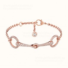 Hermes Filet DOr armband met 201 diamanten rosé goud/wit goud voor dames UK verkoop
