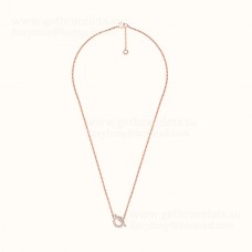 Hermes Constance Amulette ketting met 1 diamant zilver/geel goud/rosé goud