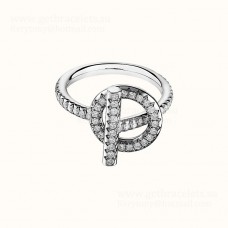 Hermes Finesse Ring met diamanten Witgouden sieraden Valentijnscadeau