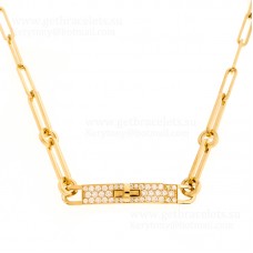 Hermes Kelly Chaine Diamond Chain Link Choker ketting met diamanten zilver/geel goud/rosé goud