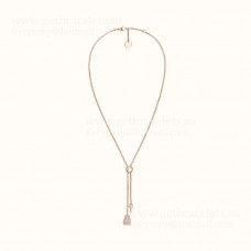 Hermes Kelly Clochette ketting met diamanten in rosé goud