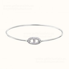 Hermes Dames Ronde Armband Met Diamanten Zilver/Rose Goud/Geel Goud Klassiek